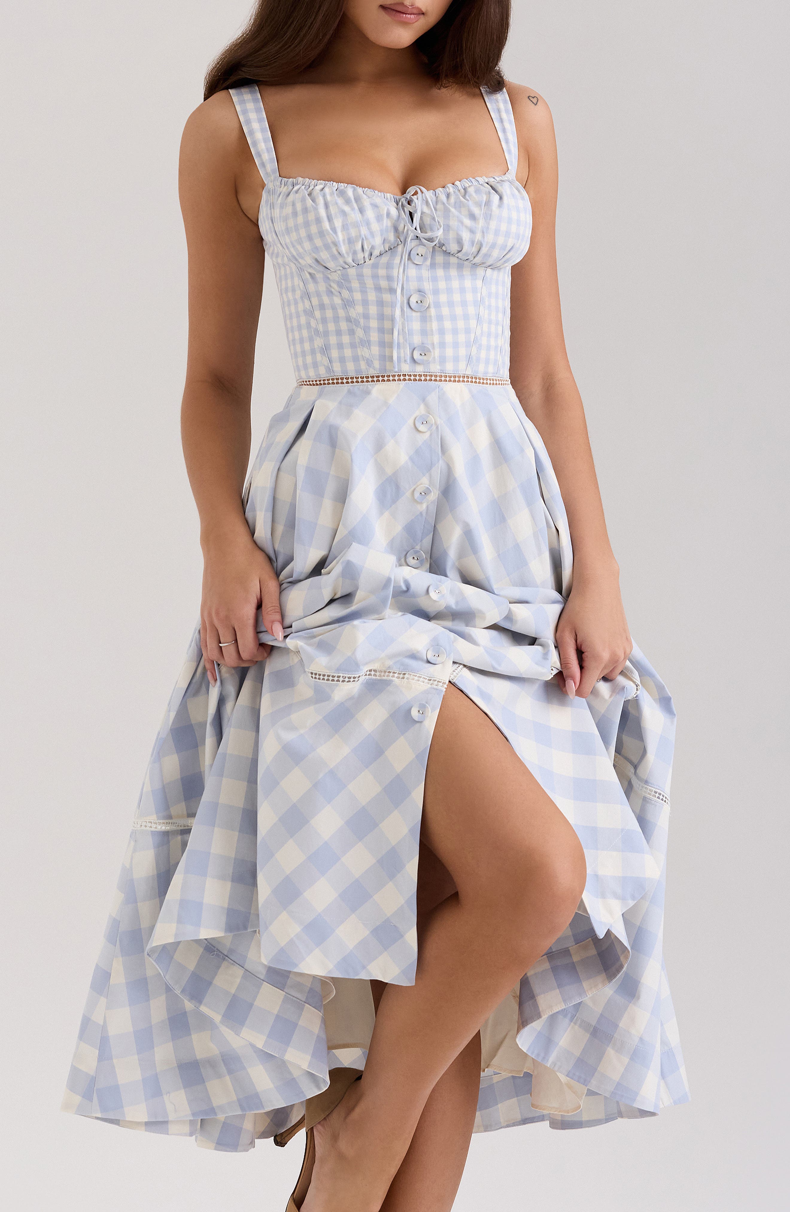 cotton candy la gingham dress Milkmaid Gingham Mini Dress