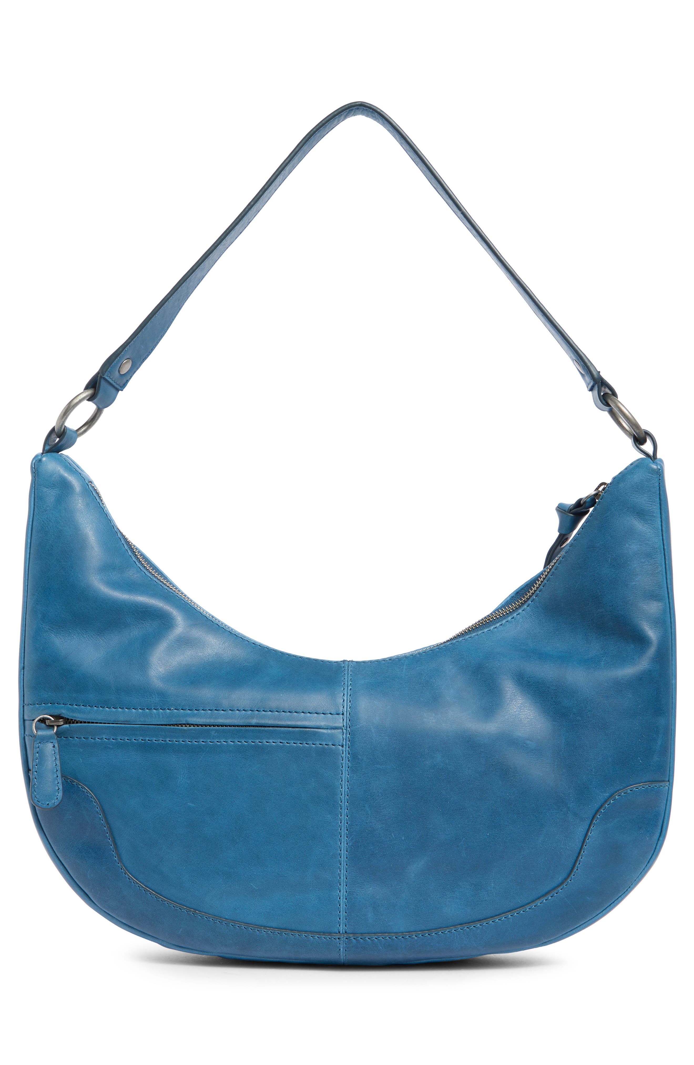 Melissa Crescent Leather Hobo, Alternate, color, INK