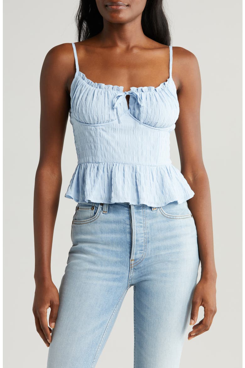 Peplum Bustier Camisole, Main, color, BLUE