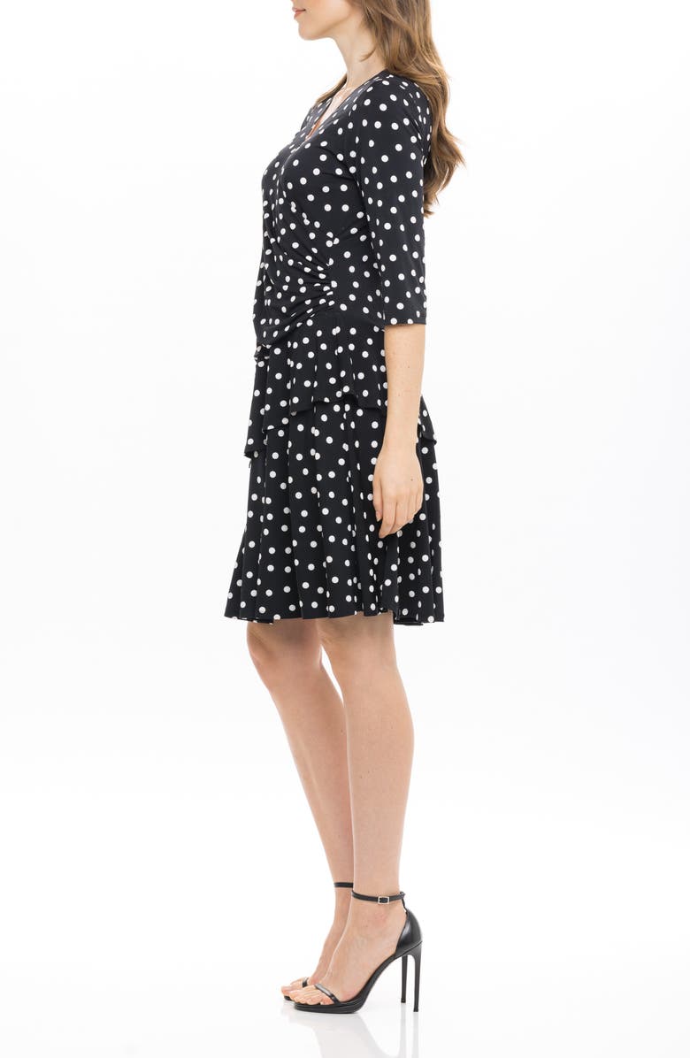 Robbie Bee Polka Dot Faux Wrap Dress, Alternate, color,