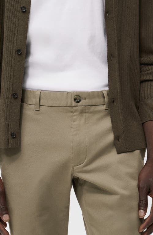 Mango Barna Slim Fit Stretch Twill Chino Pants In Green