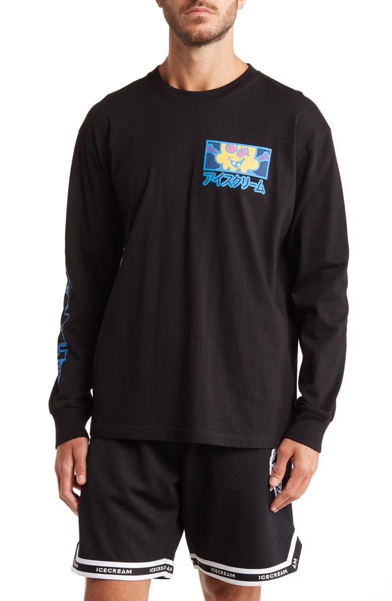 ICECREAM Men's Cones n' Bones Long Sleeve Cotton Graphic Logo Tee, Main, color,