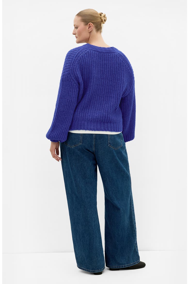 Kiara Ribbed Cardigan, Alternate, color, OCEAN BLUE