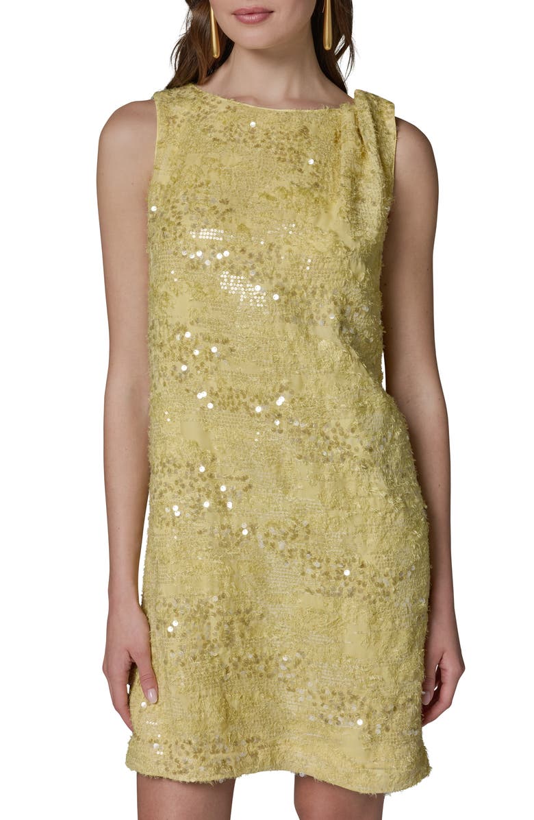 Donna Karan New York Sequin Shift Dress, Alternate, color, Citrus/ Cle