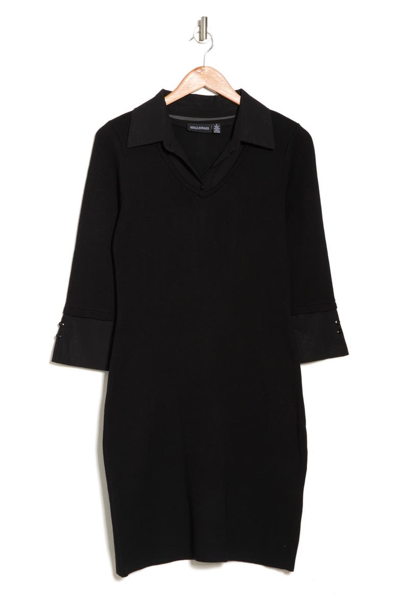 Twofer Sweater Dress, Alternate, color, BLACKBLACK