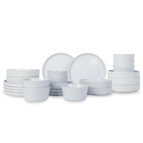 Celina Stoneware 24-Piece Dinnerware Set, Cereal and Dinner Bowls
