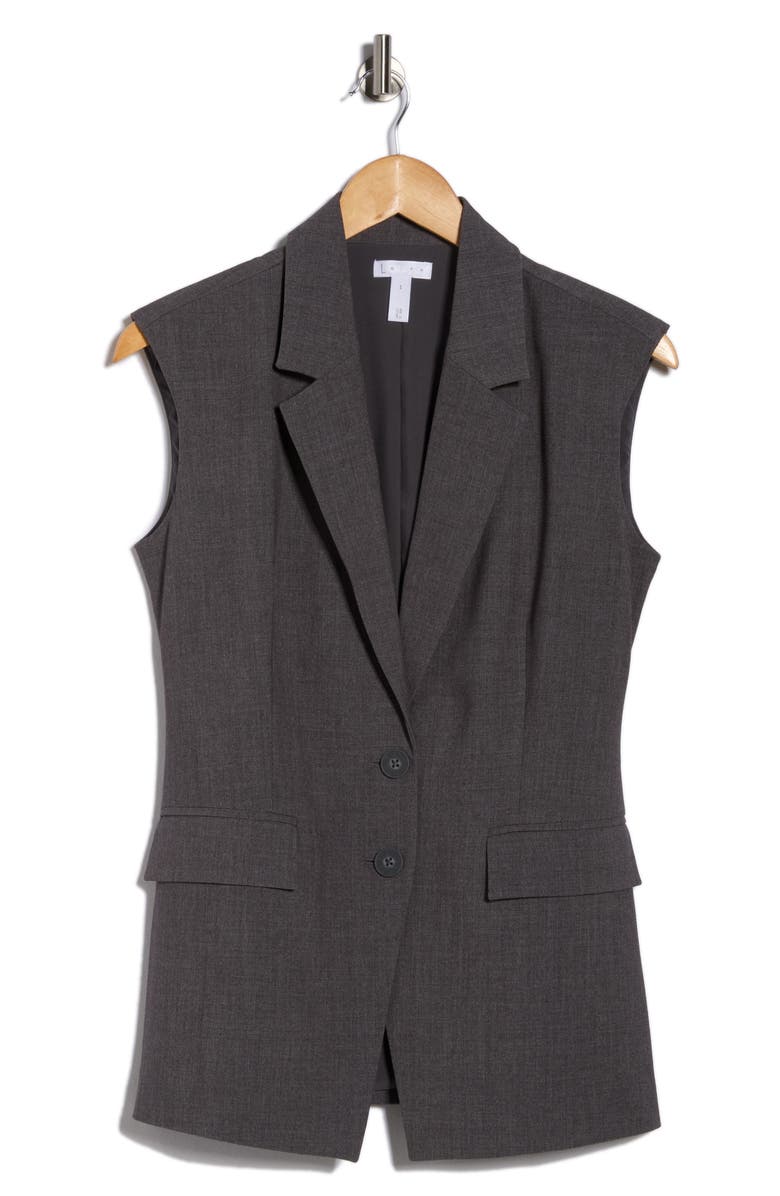 Leith Sleeveless Blazer Vest, Alternate, color, Grey Charcoal Heather