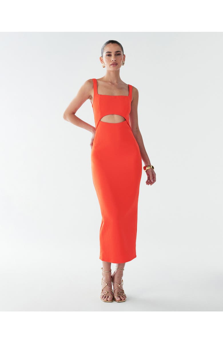 BWLDR Adi Midi Dress, Alternate, color, Coral