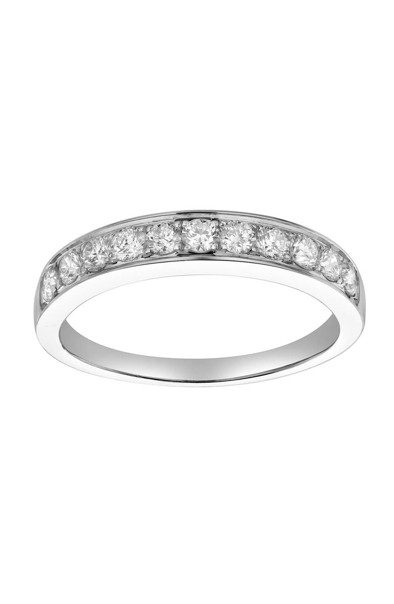 LuvMyJewelry Apex 14K Gold Round Diamond Studded Band Ring - 0.5cts, Main, color, 14K White Gold
