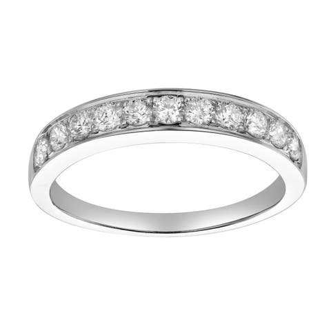 Apex 14K Gold Round Diamond Studded Band Ring - 0.5cts
