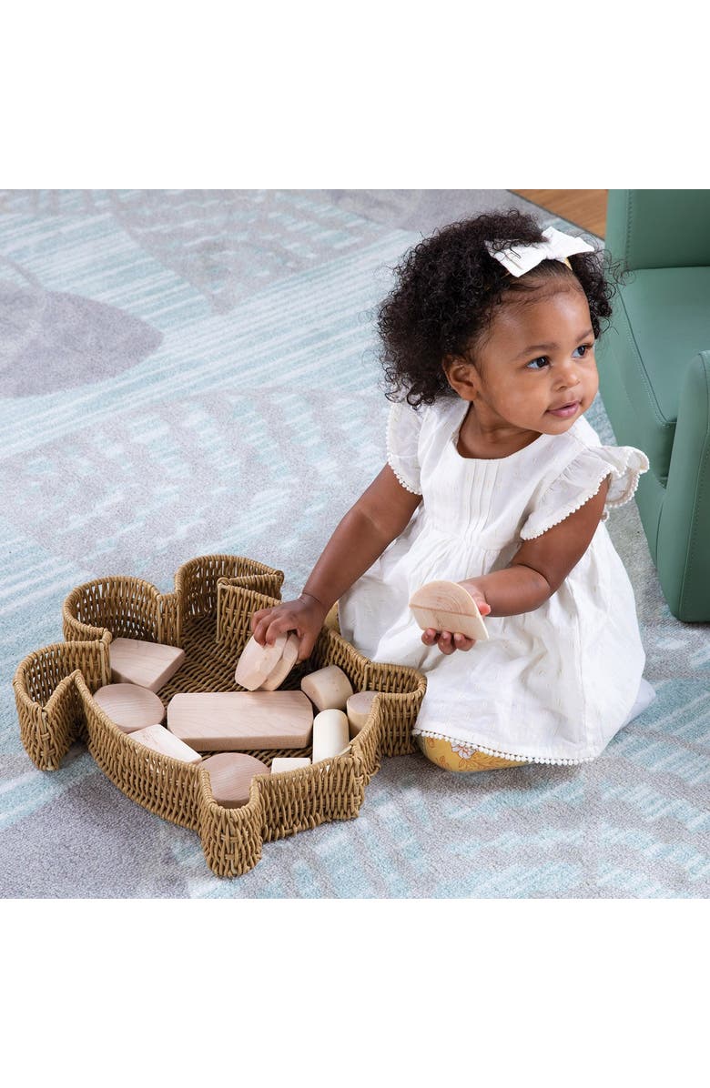 Kaplan Early Learning Company Turtle Washable Wicker Basket, Alternate, color, Brown