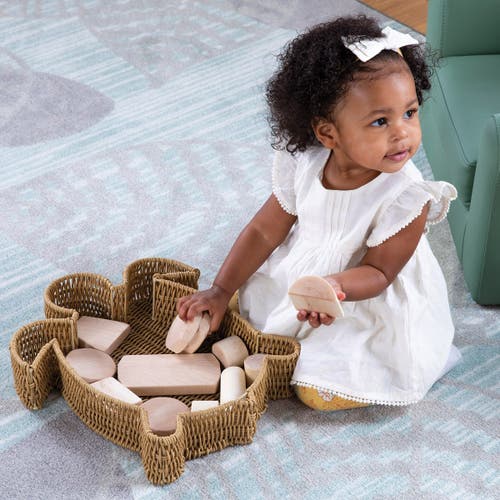 Kaplan Early Learning Company Turtle Washable Wicker Basket In Brown