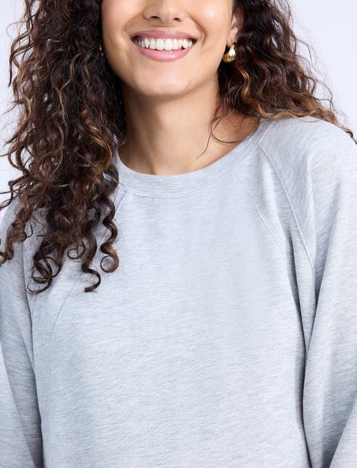 Motherhood Maternity Long Sleeve With Side Slits Scuba Raglan Top In Heather Grey