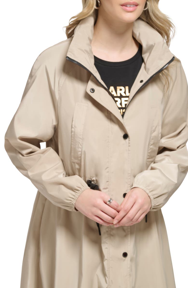 KARL LAGERFELD PARIS Skirted Hooded Coat, Alternate, color, 