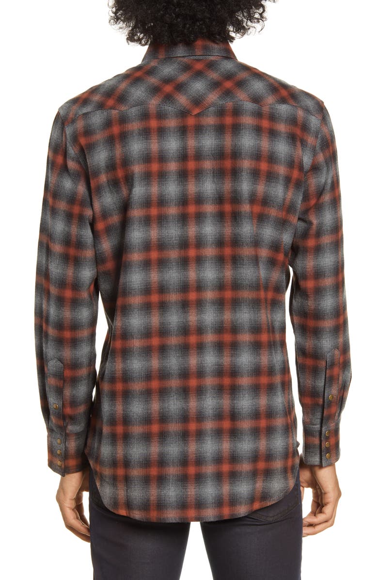 Barking Irons x Bob Dylan Upstate Regular Fit Plaid Shirt, Alternate, color, 