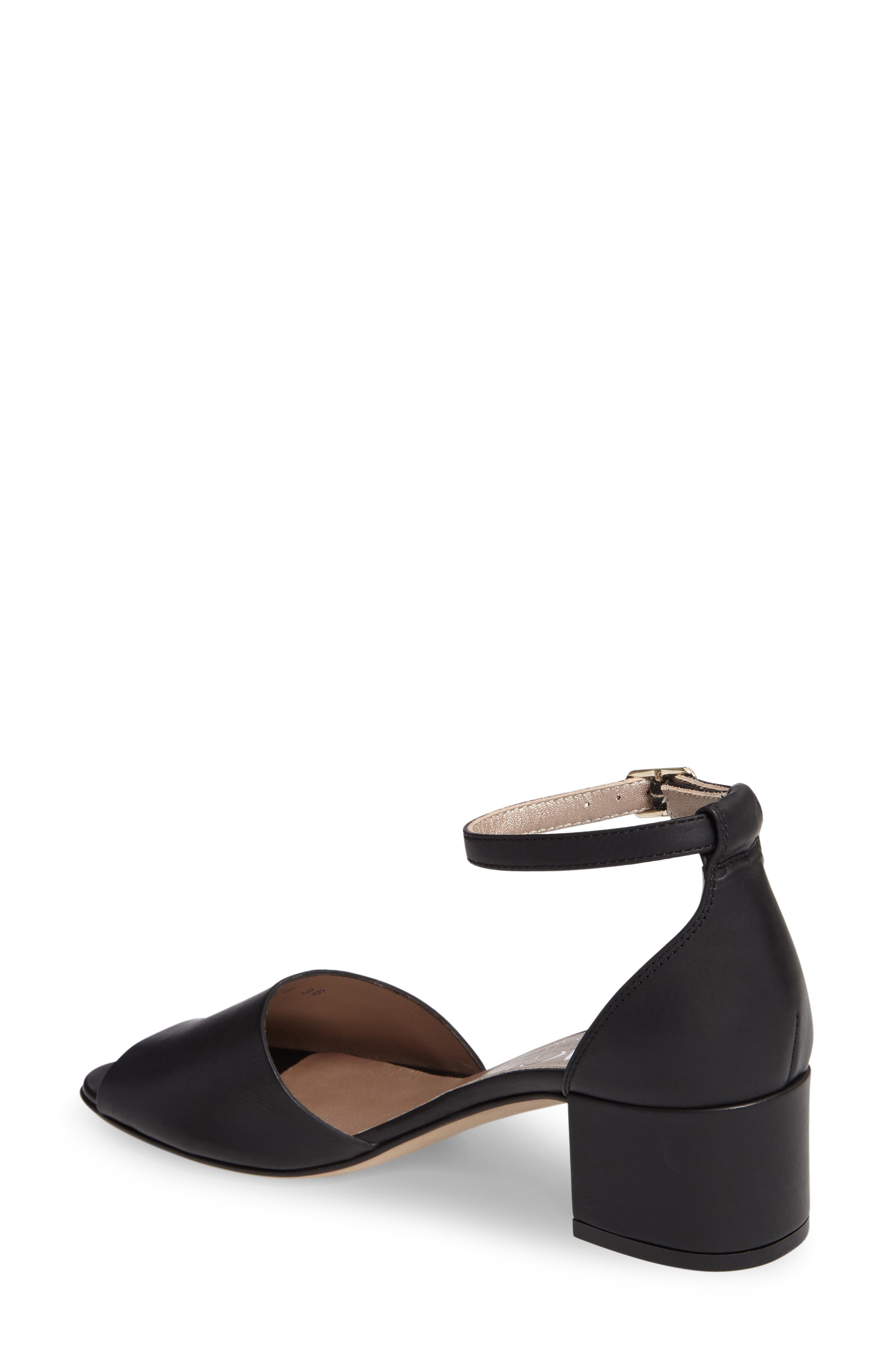Single Band Sandal, Alternate, color, BLACK LEATHER