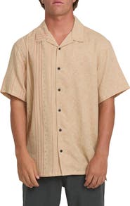 Billabong Garage Nashua Geo Pattern Cotton Camp Shirt