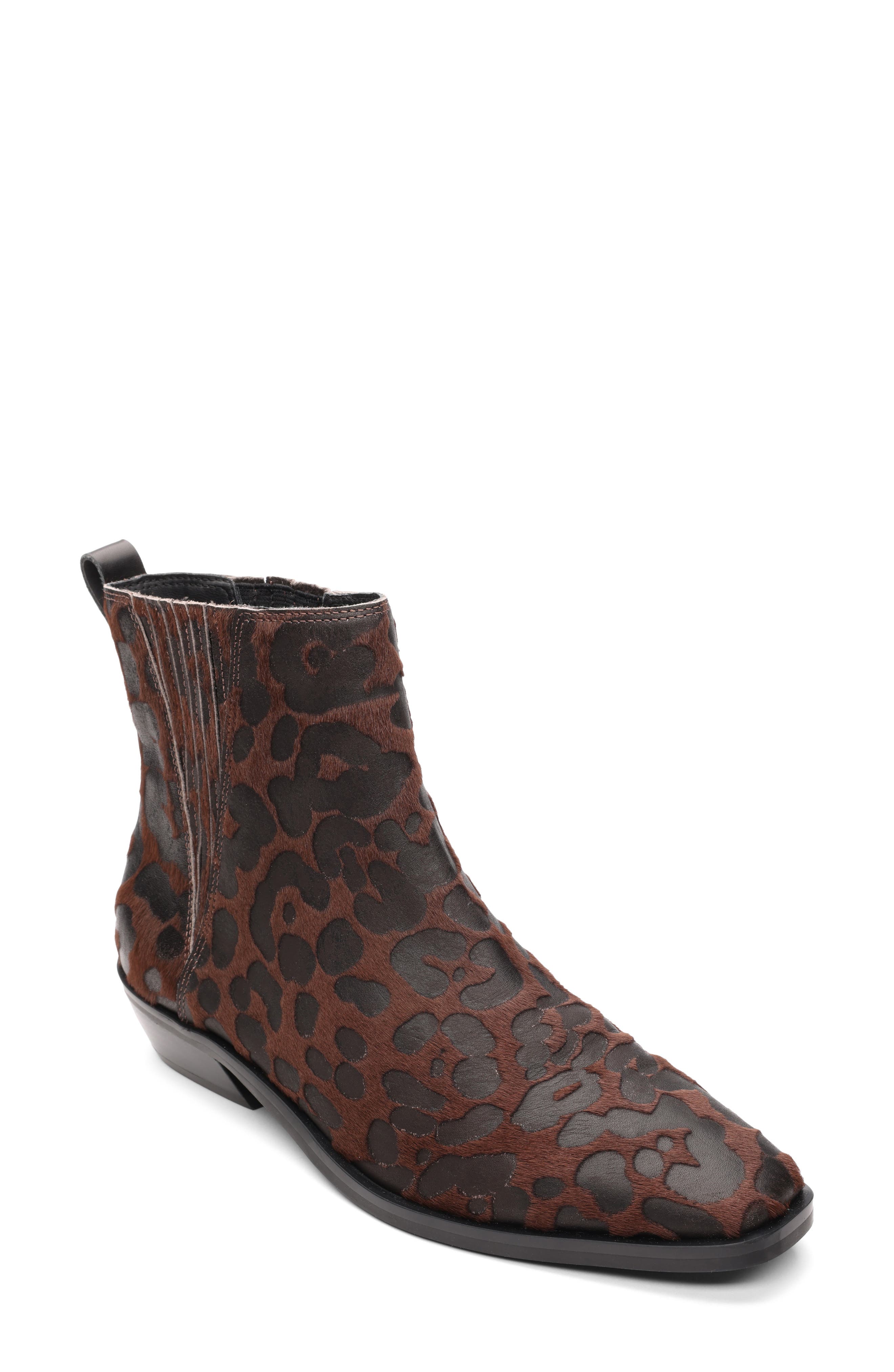 Sanctuary Demi Genuine Calf Hair Bootie, Main, color, Black/ Brown Print Calf Hair