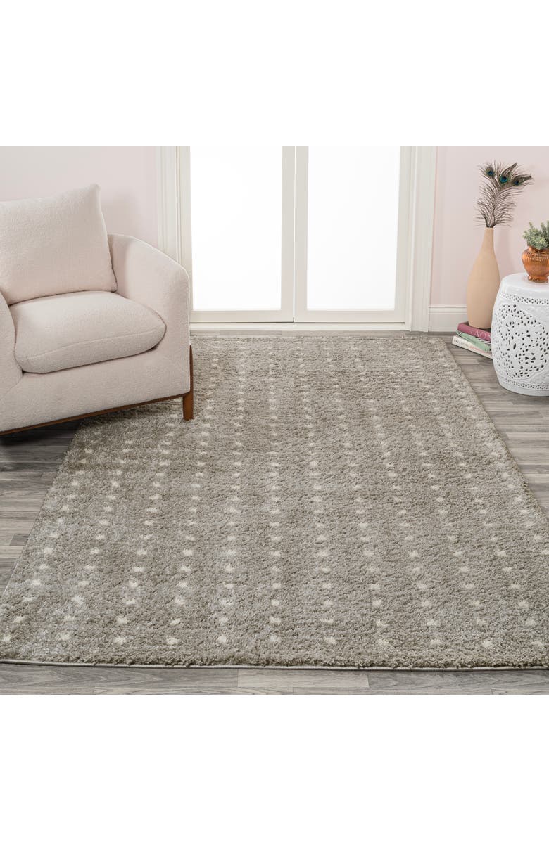 JONATHAN Y Pele Modern Geometric Dot Shag Area Rug, Alternate, color, Gray/Ivory