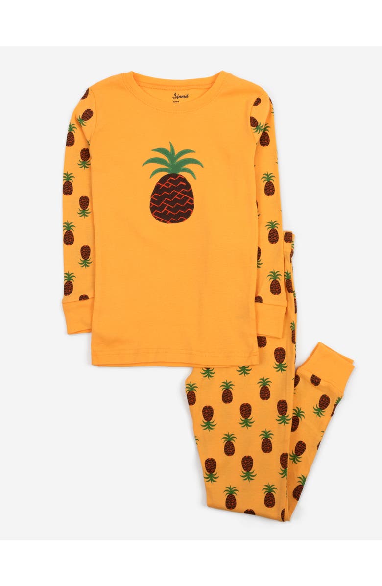 Leveret Two-Piece Cotton Printed Matching Family Pajamas, Playful Graphics, Main, color, Pineapple