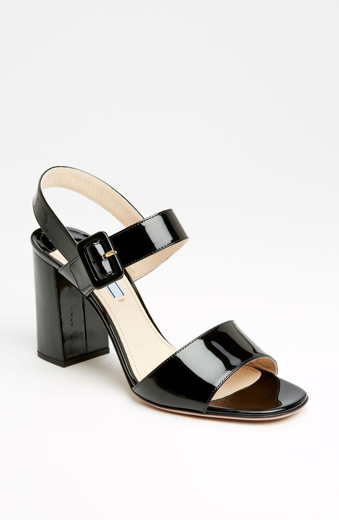 Prada Two Strap Block Heel Sandal, Main, color, 