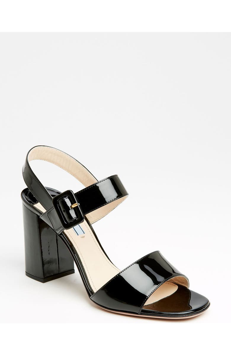 Prada Two Strap Block Heel Sandal, Main, color,