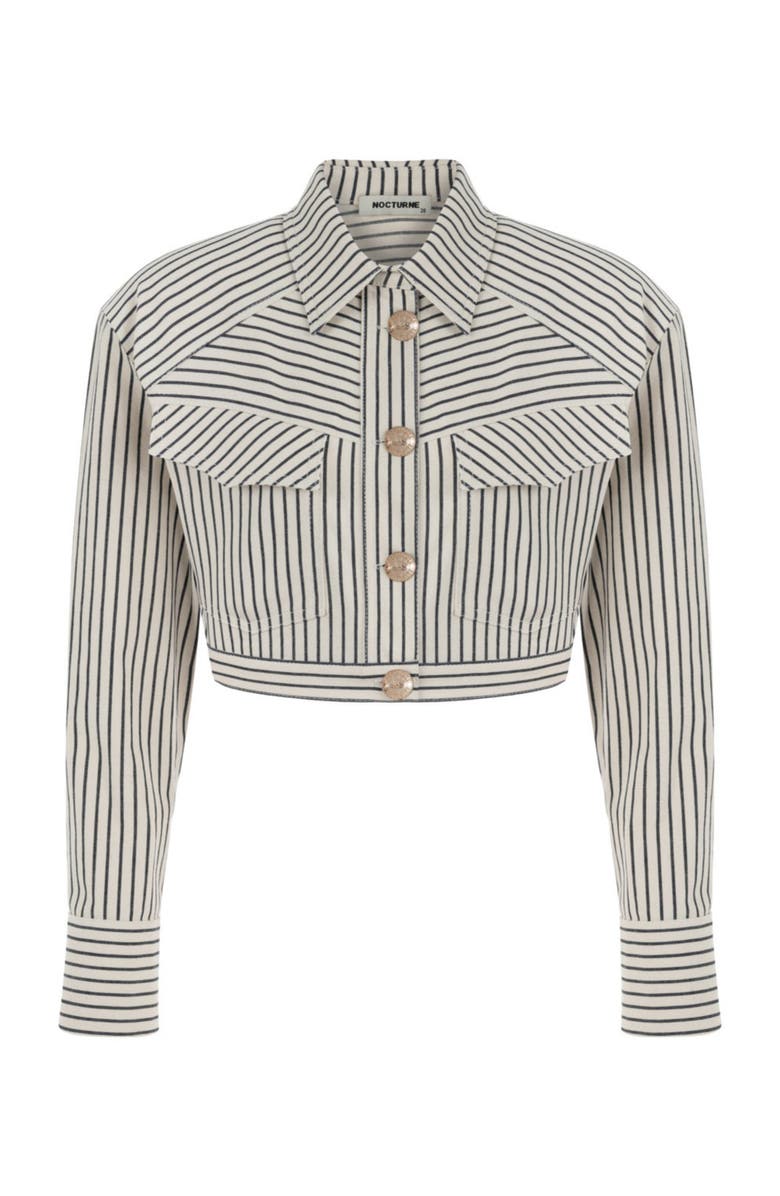 Nocturne Striped Crop Jacket, Alternate, color,