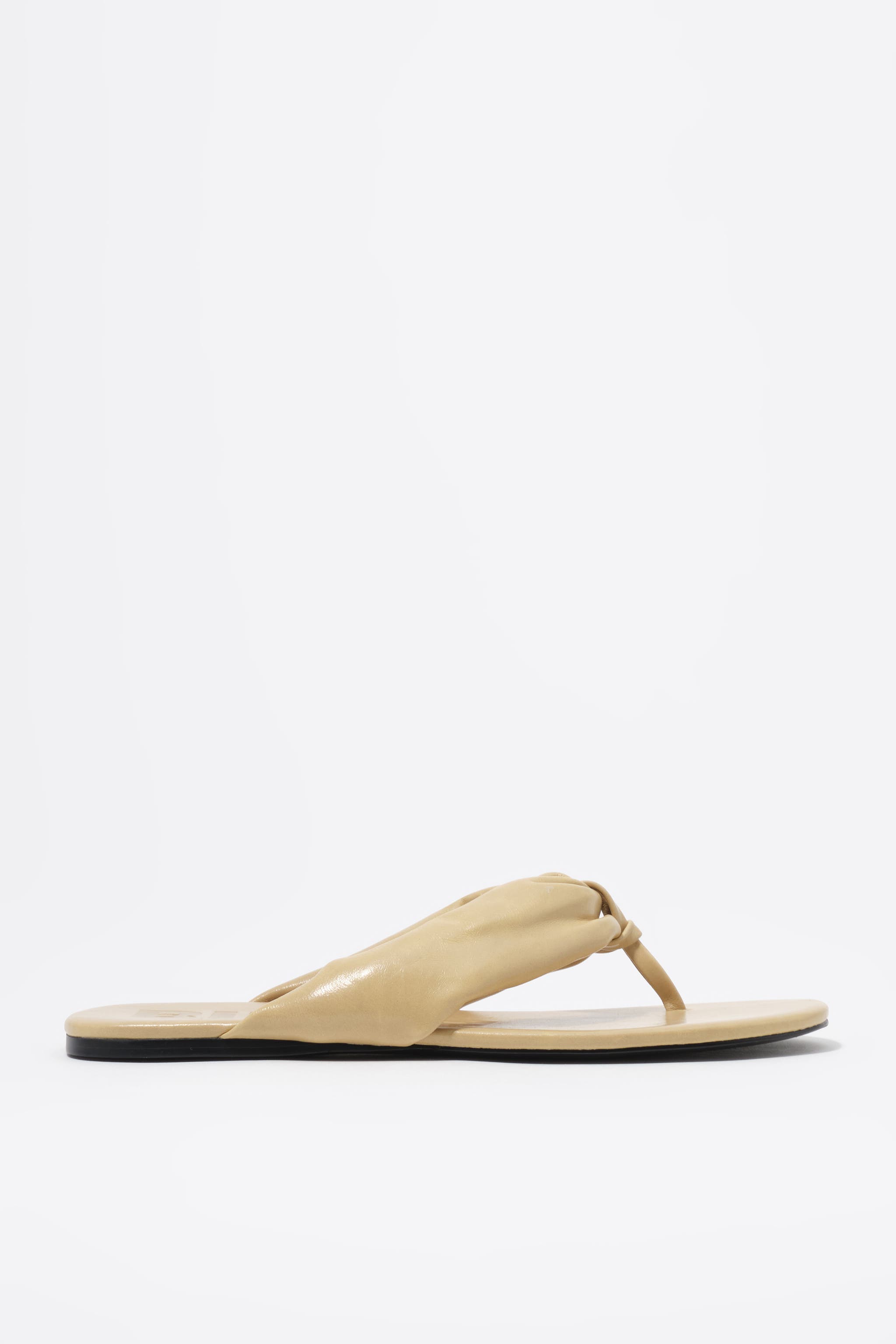 Leather Tubular Flat Sandal, Main, color, OCHRE
