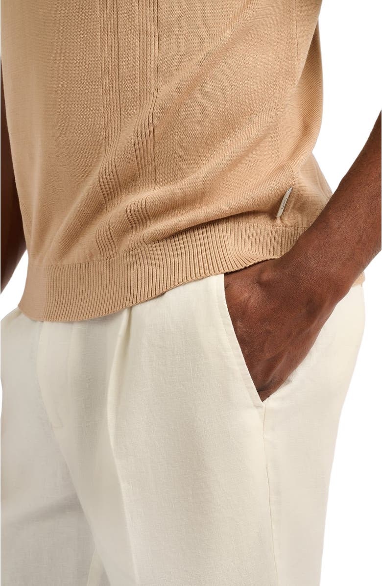 Onia Linen Tapered Pleated Trouser, Alternate, color, White