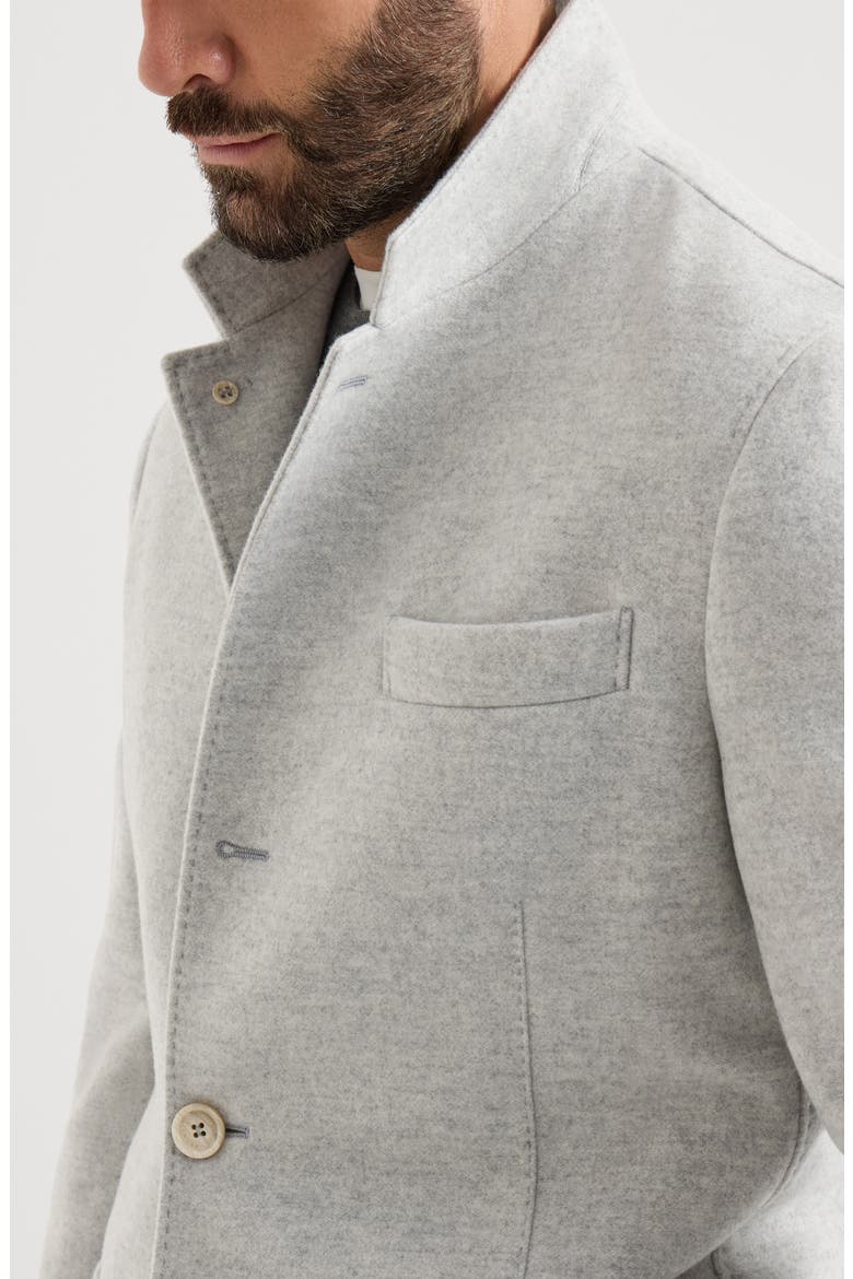 Lightweight water-resistant cashmere outerwear blazer, Alternate, color, Gravel