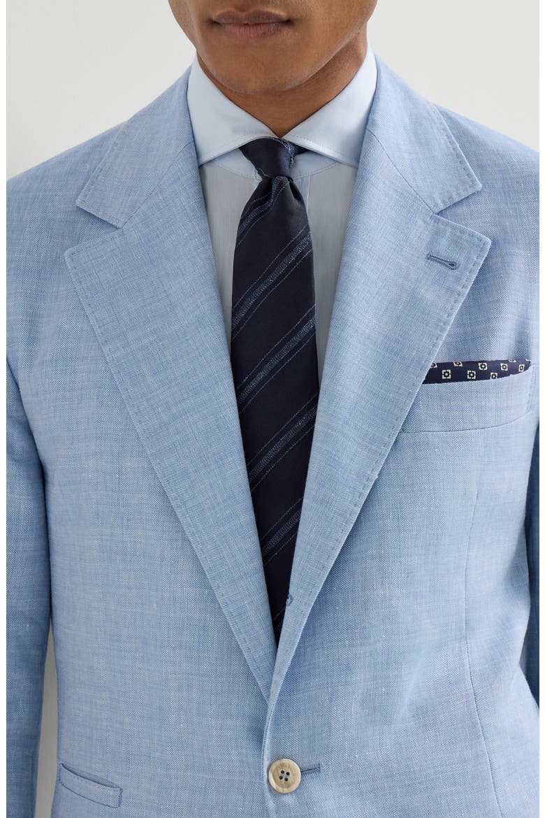 Silk and cotton tie, Alternate, color, Navy Blue