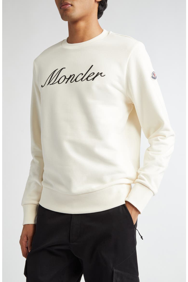 Embroidered Logo Sweatshirt, Main, color, SILK WHITE
