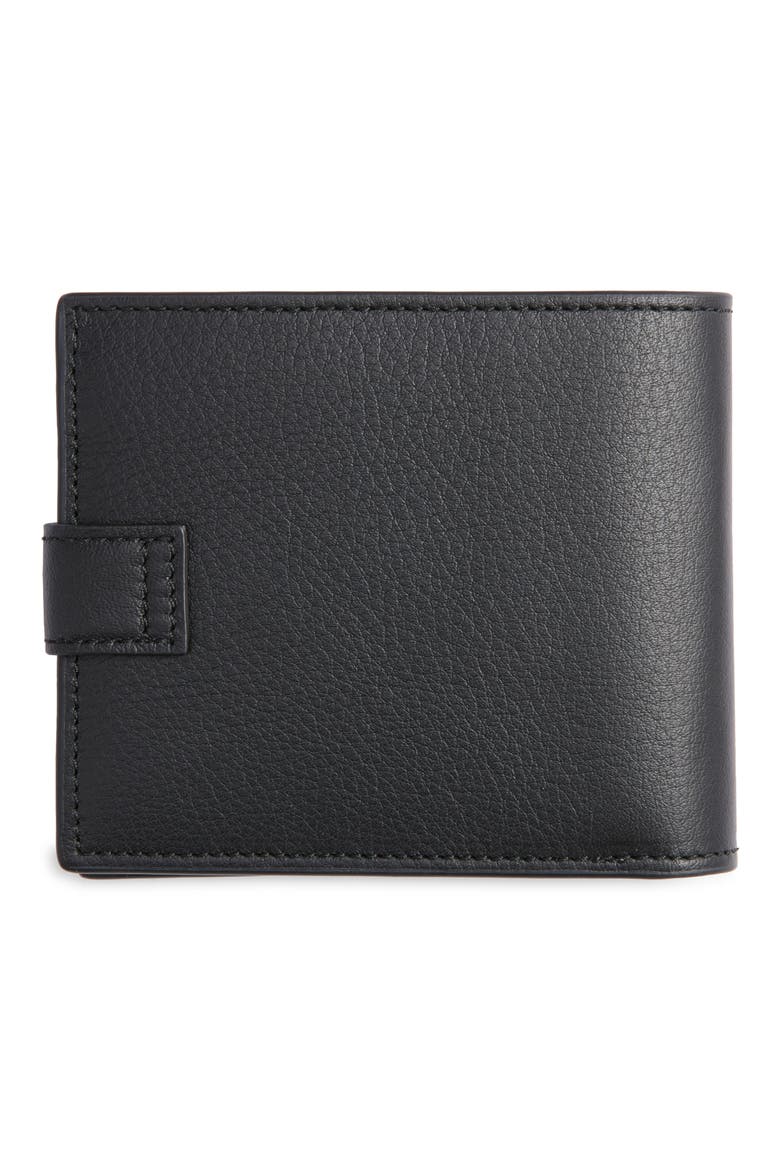 Tumbled Calfskin Billfold Wallet, Alternate, color, BLACK