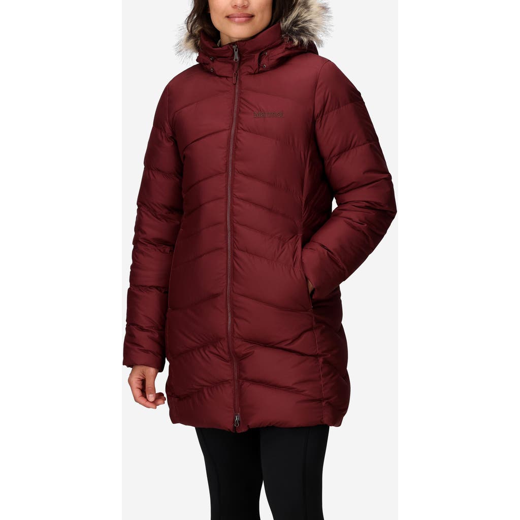 Marmot Montreal 700 Fill Power Down Parka In Burgundy