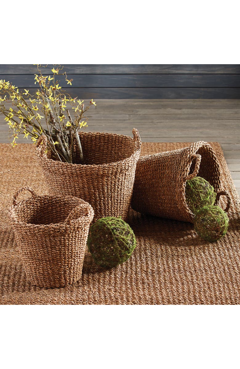 Napa Home & Garden Seagrass Tapered Baskets With Handles And Cuffs Set of 3, Alternate, color, 