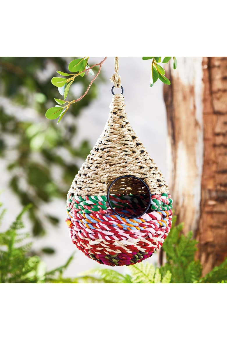 Seagrass Bird House Red Multi Iron Spring, Alternate, color, Red