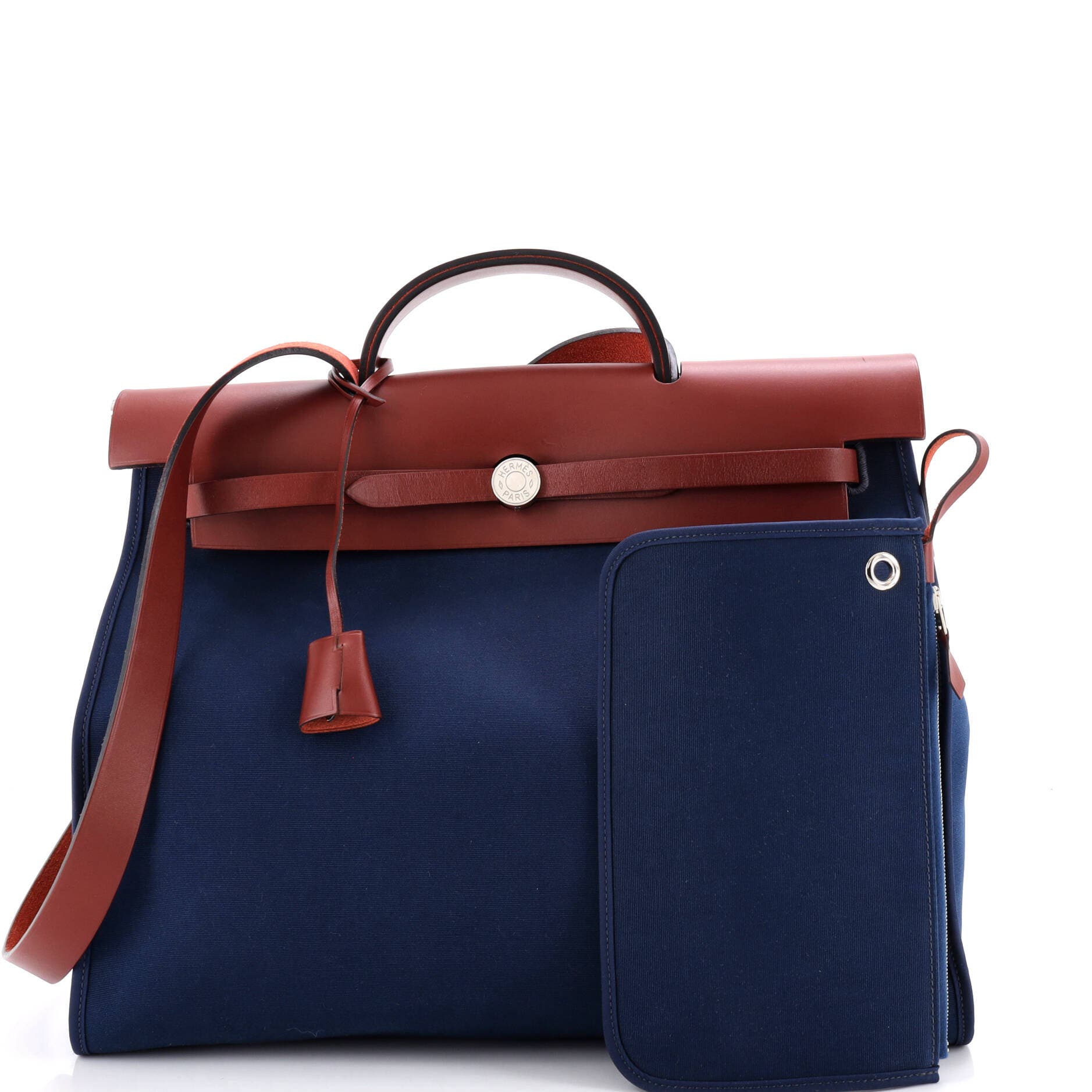 Herbag Zip Leather and Toile 39, Alternate, color, Bleu de Malte