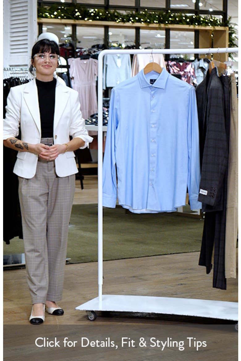 4Flex Stretch Modern Fit Light Blue Knit Dress Shirt video