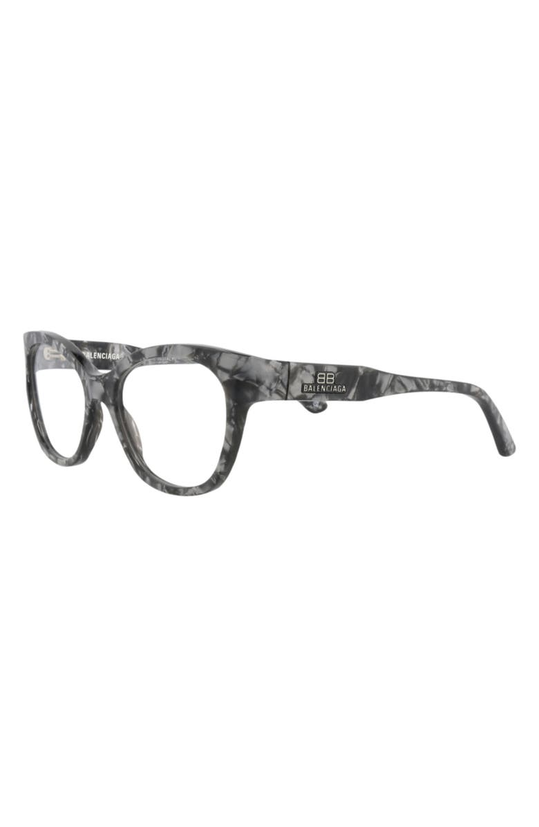 Balenciaga 53mm Cat Eye Optical Glasses, Alternate, color, Grey Grey Transparent