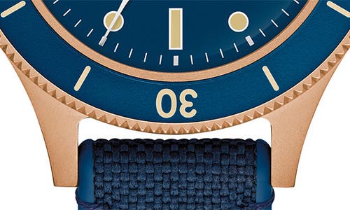 Bulova 150th Anniversary Men's Automatic Mil-ships Blue Nylon Strap Watch 41mm