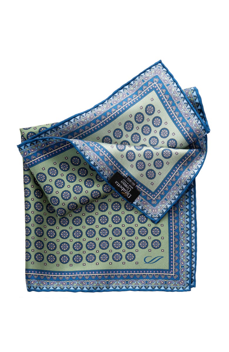 Elizabetta Imola - Silk Pocket Square for Men, Alternate, color, Pistachio