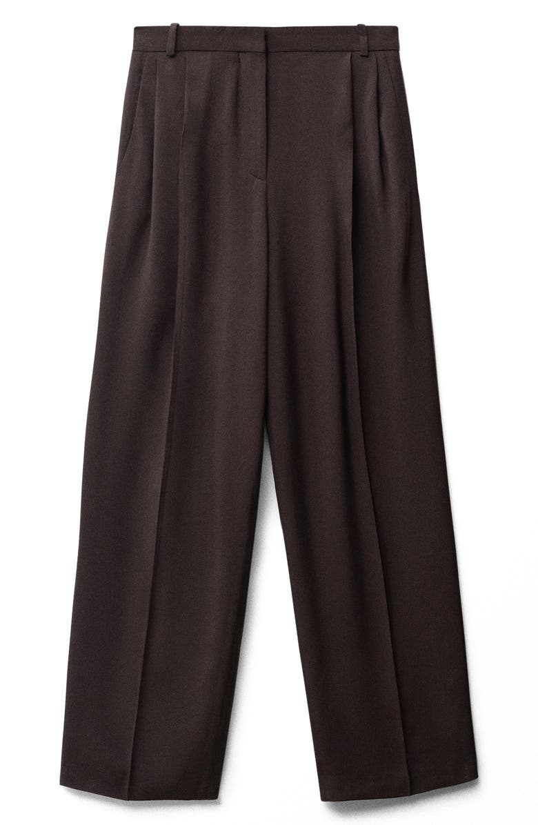 MANGO Pleated Wide Leg Pants, Alternate, color, 