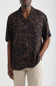 Wax London Didcot Abstract Floral Camp Shirt