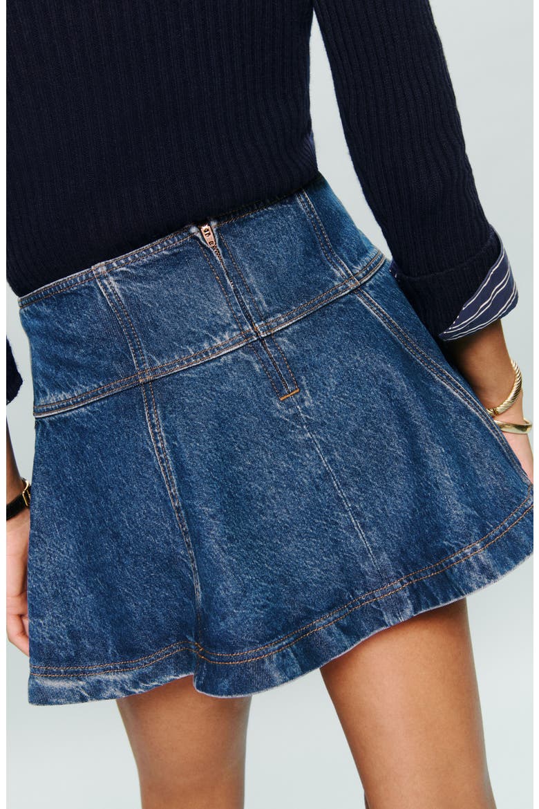Bentley Denim Miniskirt, Alternate, color, CLEARY