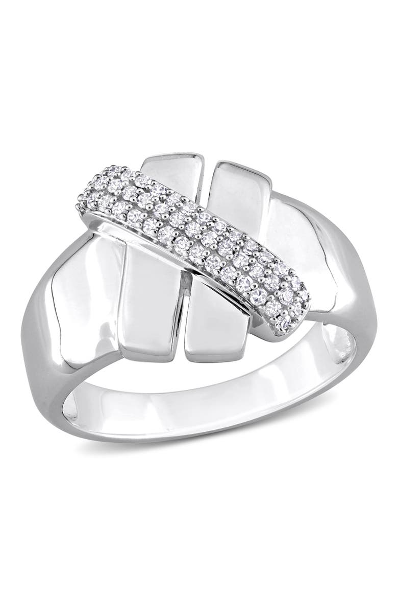 1/4 CTW Diamond Crossover Design Ring 14k, Main, color, White Gold/Diamond