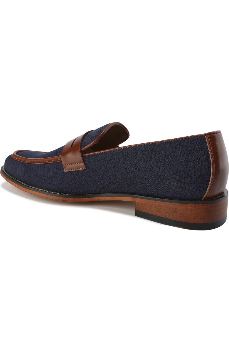 Gino Vitale Moc Toe Penny Slip-On Loafer, Alternate, color, Blue