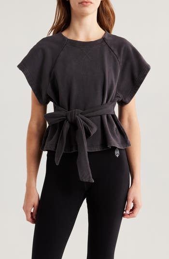 Free People FP Movement For The Win Wrap Waist Cotton Top