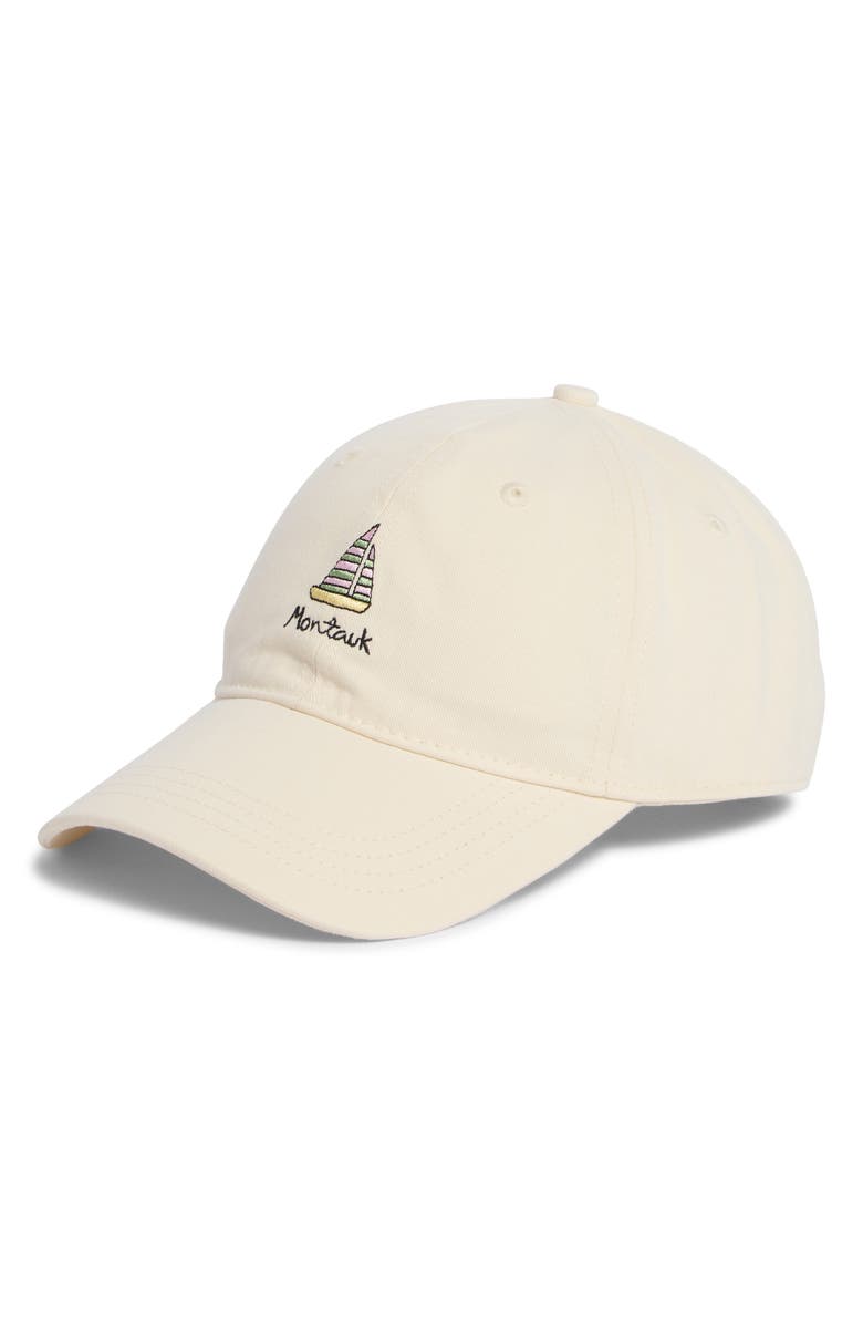 FRASIER STERLING Embroidered Montauk Baseball Cap, Main, color, Cream