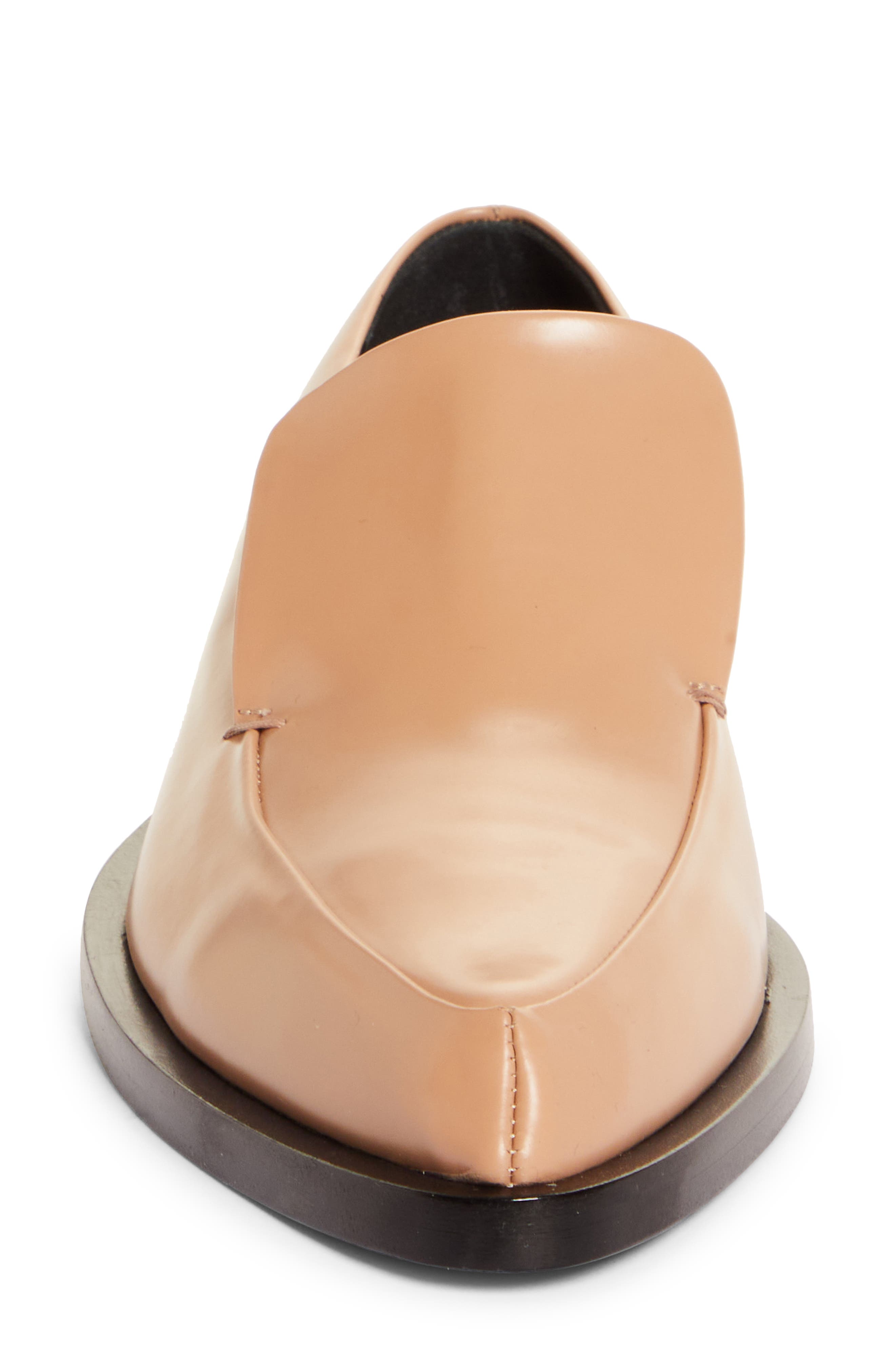 Jil Sander Steel Heel Pointed Toe Loafer, Alternate, color, 