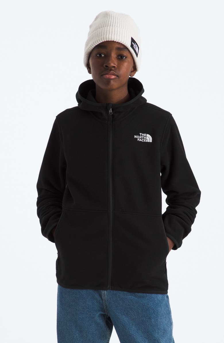 The North Face Kids' Glacier Polar Fleece Zip-Up Hoodie, Alternate, color, Tnf Black